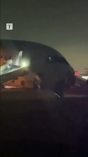 Moment Japan Airlines plane explodes on landing in Tokyo #shorts #japan