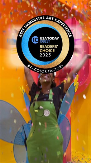 8.7K views · 32 reactions | We’re blushing! For the second year in a row, Color Factory has been voted The #1 Best Immersive Art Experience in USA Today’s annual Readers’ Choice 10Best Awards! Thank you to all who voted for us and pushed us to the top!  #USAToday #10Best ️color.inc/USAToday2025 | Color Factory | Facebook