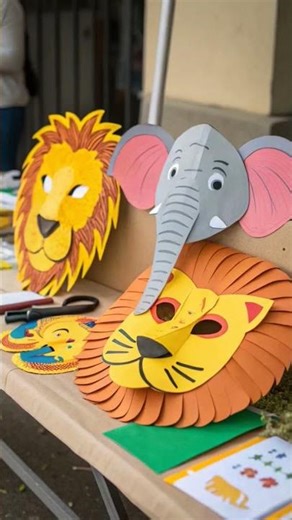 How to make Animal Paper Mask for Teaching//Easy Paper Craft Teaching Learning Materials #shortsfeed