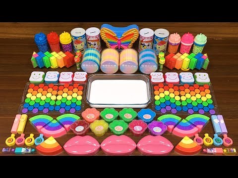RAINBOW SLIME ! Mixing random into GLOSSY SLIME ! Relaxing Slime Video #218