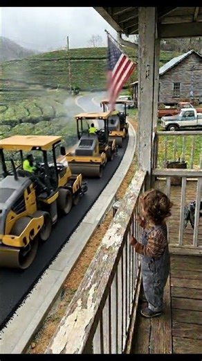 The Ultimate Country Road Transformation: From Potholes to Perfection! 🏗️🇺🇸a #Transformation #viral