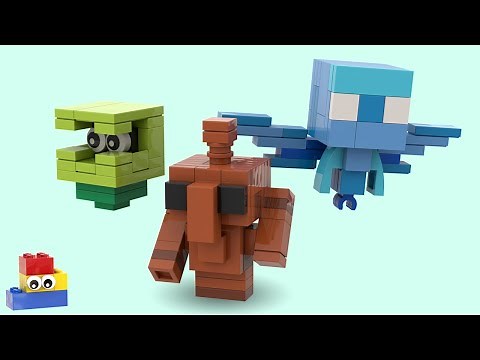 LEGO Minecraft: The Glare, Allay, and Copper Golem in "Big Fig" Scale (Mob Vote 2021)