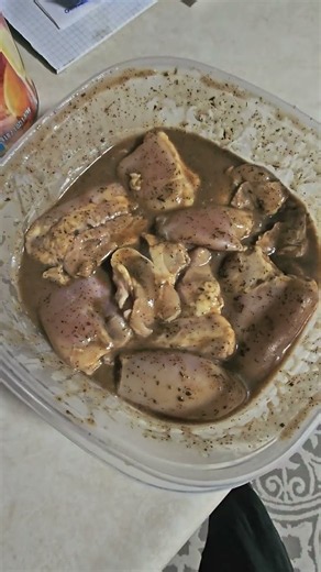 Boneless Skinless Chicken Thighs for the grill soaked in Balsamic Vinaigrette #webergrill #smoker