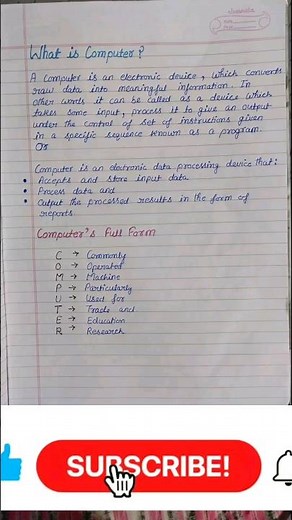 What is computer?/simple definition of computer #shorts #basicofcomputer #trending #computers📝💯🔥