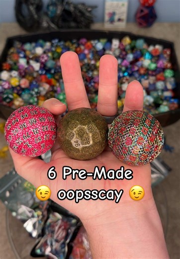 6 Pre-Made oopsscay 😉 🫶❤️🫶 #onelinkatatimeshop #scoops #dnd #dice #dm
