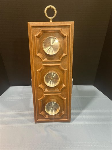 Vintage Large Springfield Wall Mount Weather Station - Hygrometer- Barometer - Thermometer - Faux Wood Finish - Etsy