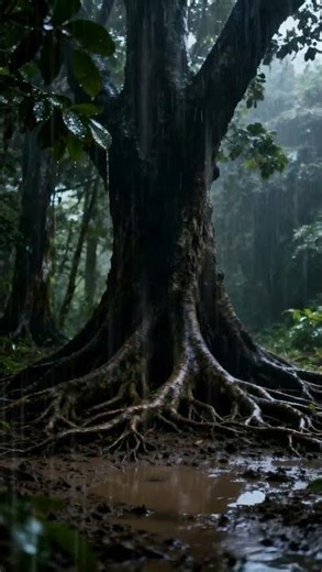 Heavy rain in the forest is the best stress reliever #rainandthundersounds