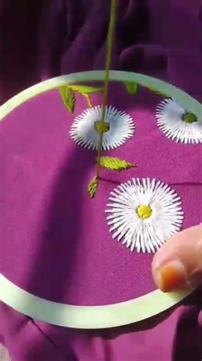the process of embroidering flowers on clothes #shorts