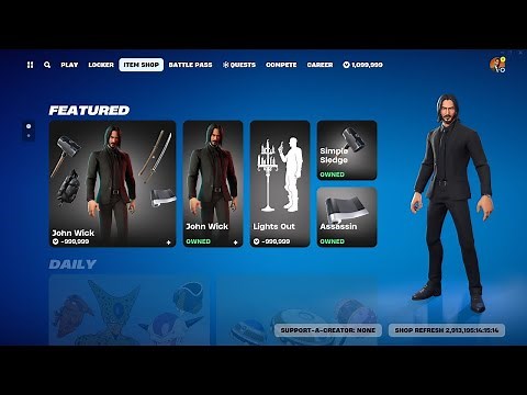 Fortnite John Wick Skin Got 2 NEW *JET BLACK* Styles + 1 EMOTE From The Movies! (Gameplay & Review)