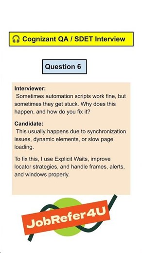 QA Engineer Interview Question #6 | Most Asked Question 🔥#jobrefer4u #qainterview