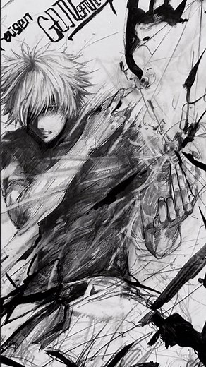 내가 주술회전 고죠 사토루 창작 영역전개 대충 그리는 방법 Jujutsu Kaisen gojo satoru Ryoiki tenkai drawing #피드백 #그림그리기 #추천