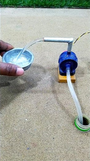 mini water pump science project and small tractor project #shorts #project #minitractor # 727