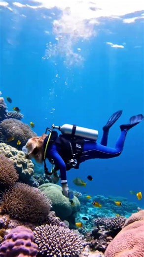 Deep Sea Adventure with a Golden Retriever 🤿🌴 #cutedog