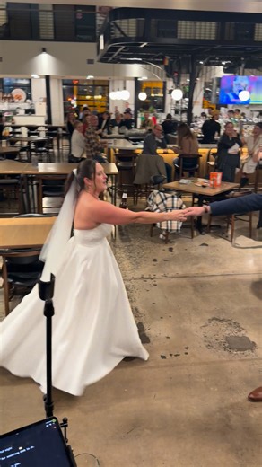 We saw a wedding bus pull up outside Southern Market Lancaster and we knew what had to be done. 😉 POV: You’re a bride and groom fresh off the wedding bus… and walk straight into a live band that just happens to cue up “Marry You” as your entrance song. 💍🎶 Congrats to the happy couple — that was magic. 🥂 #TheRoomates We live for these surprise moments- and love that we were able to be a part of someone’s special day- unintentionally creating memories that will last a lifetime ✨ | The Roomates