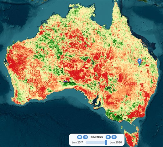 Pasture biomass maps reveal major seasonal swing for cattle producers over past year - Beef Central
