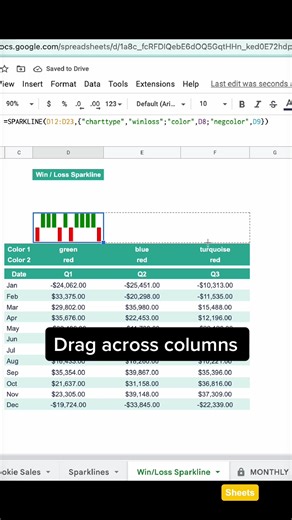 Part 2 | Use the winloss sparklines to show positve and negative data trends. #tutorial #edutoklifetips #learning #excel #exceltips #visualization #data #visualization @Mr.Chartz | Excel Helper