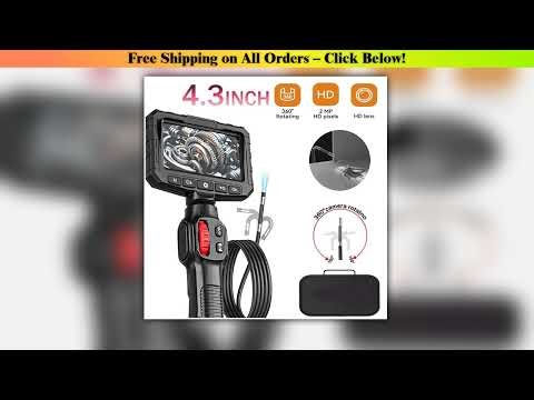 Two-Way Articulating Borescope Camera with Light: 3.9mm/6mm Industrial Endoscope Inspection Camera