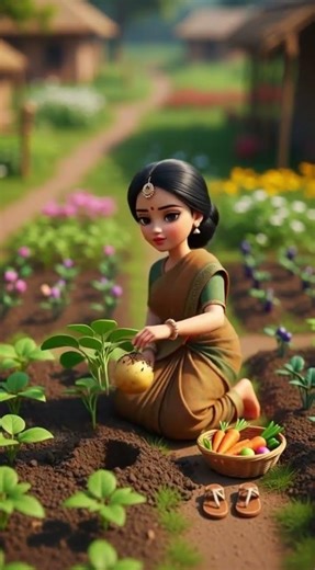Miniature Doll Harvesting Vegetables 🌱 | Tiny Farm Life #shorts