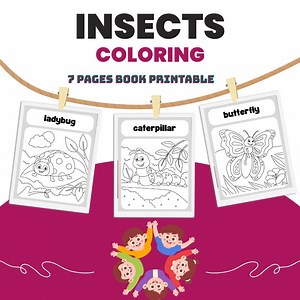 Insects Coloring Book | Kids Printable Bug Pages (PDF) - Etsy