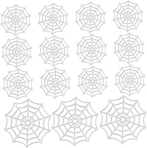 MERRYHAPY 150Pcs Plastic Spider Web Halloween Decoration Luminous Spider Web Accessories for Halloween Parties Indoor and Outdoor Haunted House Decor