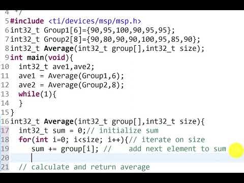 C function to find the average of an array