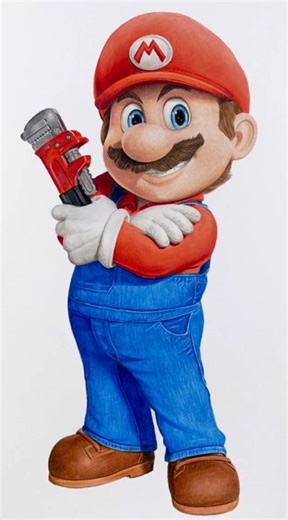 The secret to a realistic Super Mario colored pencil drawing