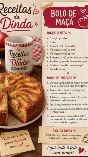 Bolo de maçã bem fofinho