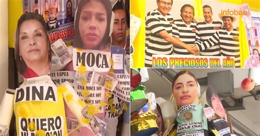 Dina Boluarte, ‘Lady 2 soles’, Moca, José Jerí y el Congreso son los protagonistas de las piñatas para despedir el 2025