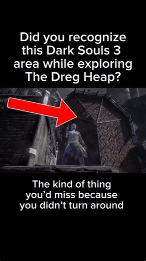 Dark Souls & Elden Ring Content on Instagram: "The Dreg Heap in Dark Souls 3 takes place at the end of time, when the very world has converged in on itself. As a result, the Dreg Heap contains locations from across all three Dark Souls games. Due to the twisted nature of the Dreg Heap, many of these places may be hard to recognize, but upon closer inspection, one can see the same details. This specific spot I’m showing on the Grand Archives rooftop is because it’s relatively easy to miss. This i