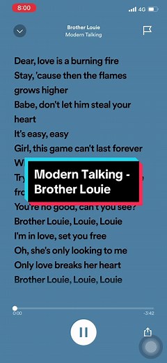 Modern Talking - Brother Louie Lyrics Video