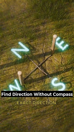 Find Direction Without Compass! 🧭 Sun Shadow Trick You MUST Know #shorts