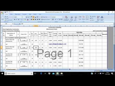 #B.B.S. of Raft Foundation into #Excel with full details for Civil Engineer...