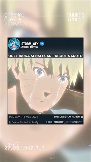 ONLY IRUKA SENSEI CARE ABOUT NARUTO #naruto #narutoshippuden #viral #anime #sad