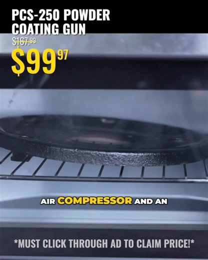 22K views · 125 reactions | Ditch the Spray Can! ✨ Achieve Ultra-Durable Powder Coating with the Eastwood PCS-250 Dual Voltage System. ✅Economical and versatile powder coating gun for all kinds of automotive and household projects ✅Operates on standard 120V household current ✅Dual voltage settings for precise control on a variety of projects Purchase now for ONLY $99.97! | Eastwood | Facebook