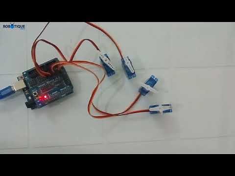 Control four servo motors by Arduino and Sensor Shiel v5.0