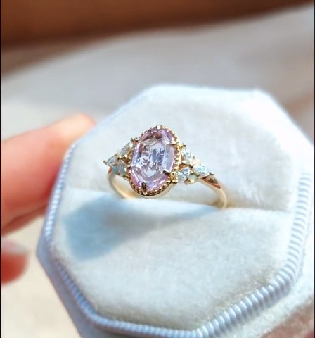 Vintage Purple Sapphire Engagement Ring Art Deco Unique Oval Lavender Sapphire Wedding Rings for Women Vintage Floral Ring Gift for Her - Etsy