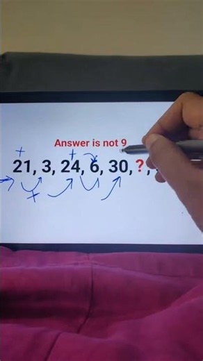 21, 3, 24, 6, 30, ?, 33. 99% failed this IQ test! #fastandeasymaths