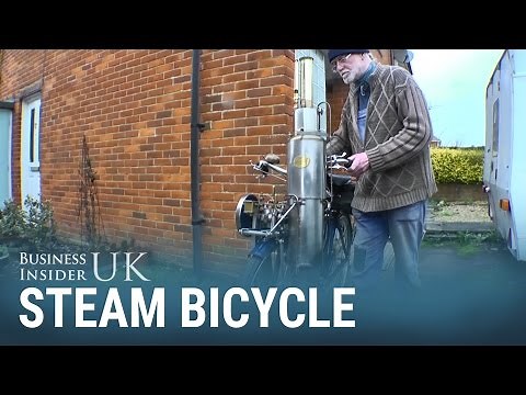 A UK pensioner built his own steam-powered bike