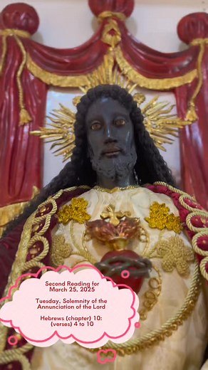 4.4K views · 1.6K reactions | Second Reading | Tuesday, Solemnity of the Annunciation of the Lord | March 25, 2025. Second Reading: Hebrews (chapter) 10: (verses) 4 to 10 | Gospel Readings + Special Devotions for Busy People | Facebook