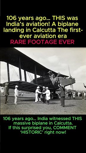 106 Years Ago… India’s FIRST Aviation Era! 😳 Handley Page Biplane in Calcutta 1919 #shorts