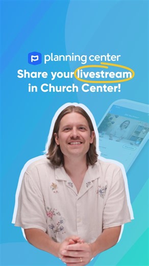 Planning Center on Instagram: "Did you know you can share your livestream in Church Center? 🎦 Set up a livestream with a provider like YouTube or Vimeo 🔗 Paste that link into Publishing 📺 Watch your service in Church Center!"