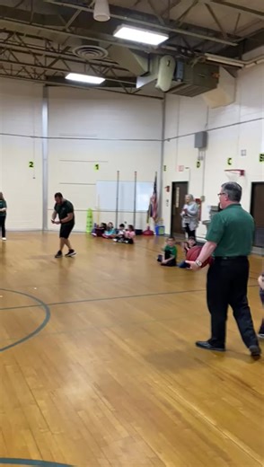 So cool..Brick County, NJ Superintendent Dr. Farrell demonstrating 360 Hoops for Elementary School #brickcounty #basketball #SpaceEfficiency #newgames #physicaleducationandhealth