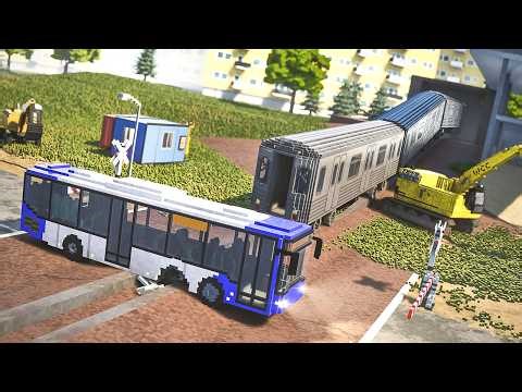 Two DLC Trains vs Vehicles – Crash Test | Teardown Physics
