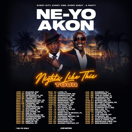NE-YO and Akon Announce Nights Like This Global Tour
