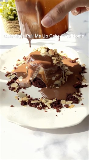 Cafe-Style Pull Me Up Chocolate Cake at Home 🍰🍫 #pullmeupcake #chocolatecake #cake #cafestyle