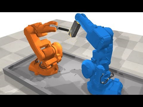 Robotics Simulator: Collaborative Inverse Kinematics Task in CoppeliaSim
