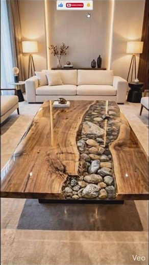 DIY Epoxy Resin & Stone Coffee Table
