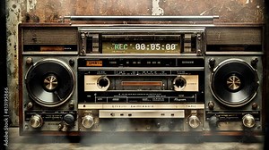 Antique cassette with fine scratches. Seamless looping 4k time-lapse virtual video realistic background