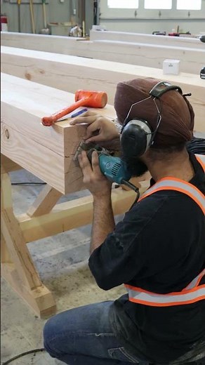 Installing a pre-engineered, fully concealed post-to-beam metal connector plate #Timber #woodwork