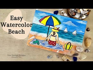 Easy Watercolor Beach Scene Tutorial for Beginners